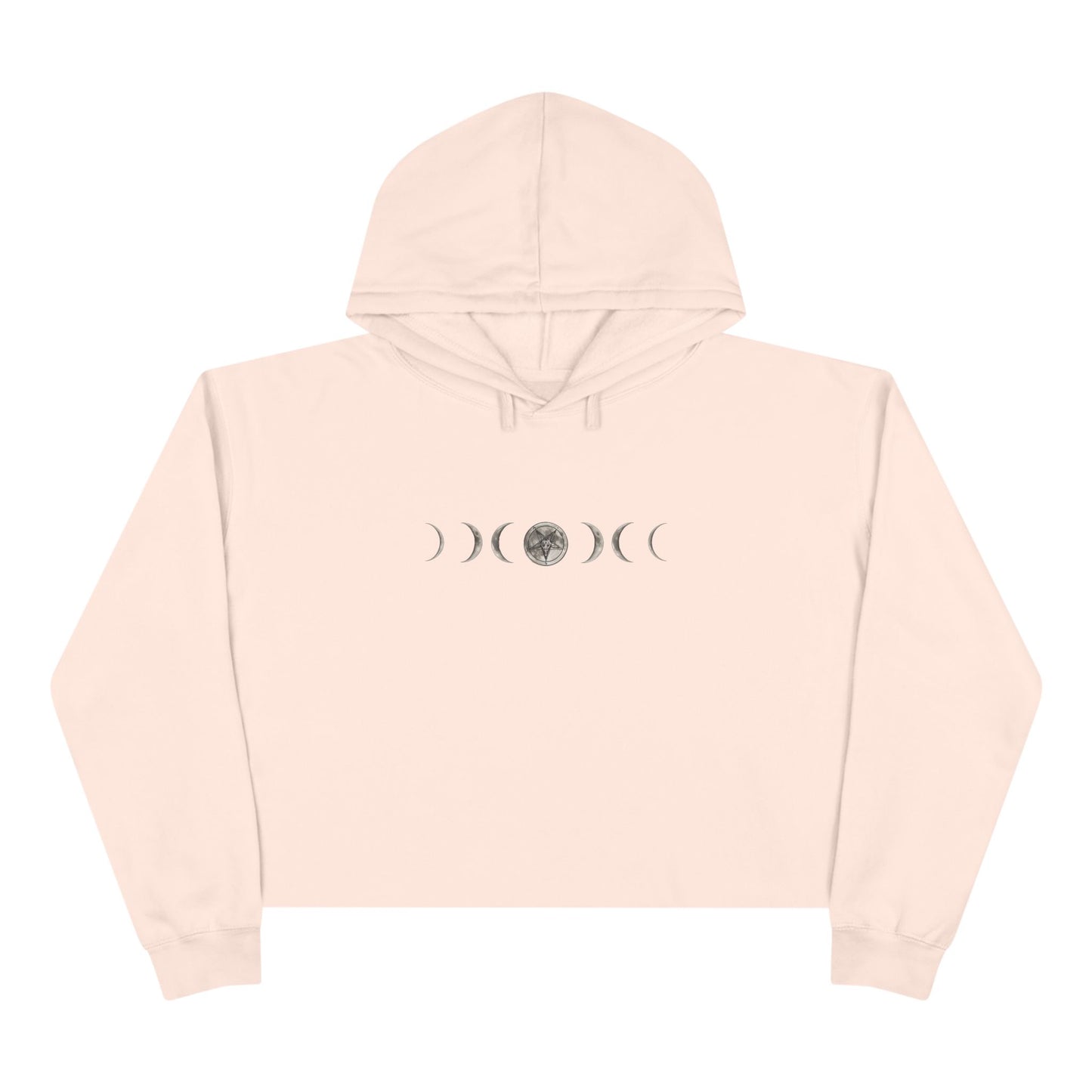 Baphomet Moon Phases Crop Hoodie - Apparel for Satanists - Witchcraft - Paganism