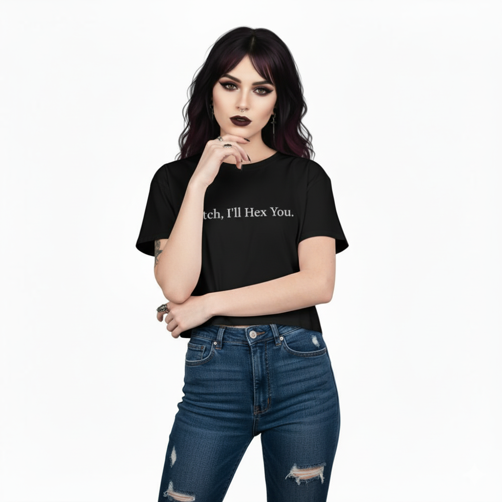 B-TCH, I'll Hex You Women's Crop Tee