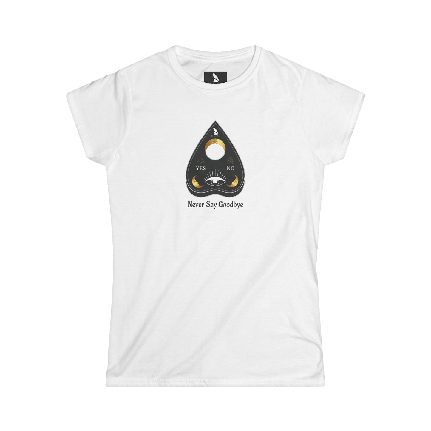 "Never Say Goodbye" Ouija Planchette Women's Softstyle Tee by Pale Raven Official