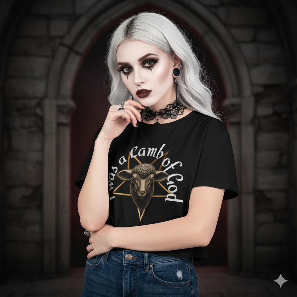 I Was a Lamb of God - Satanist Women's Crop Tee