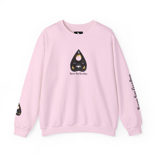 "Never Say Goodbye" Ouija Planchette Unisex Heavy Blend™ Crewneck Sweatshirt by Pale Raven Official