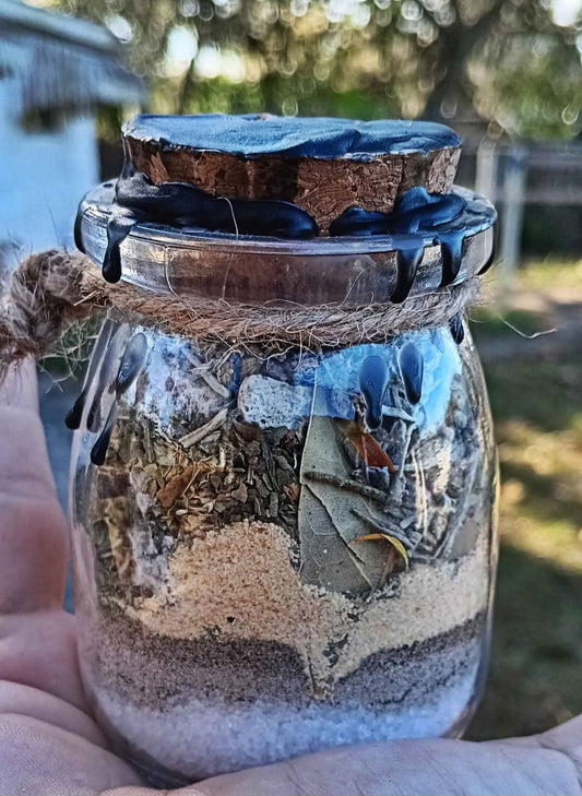 MADE TO ORDER 🖤🦴💀🛑Hex Removal & Protection Spell Jars